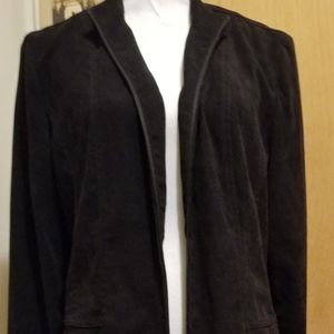 black jacket with zipper close pockets